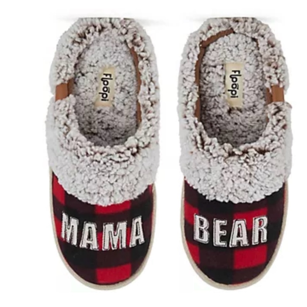 Floopi • Plaid Ladies "MAMA BEAR" Clog Slipper